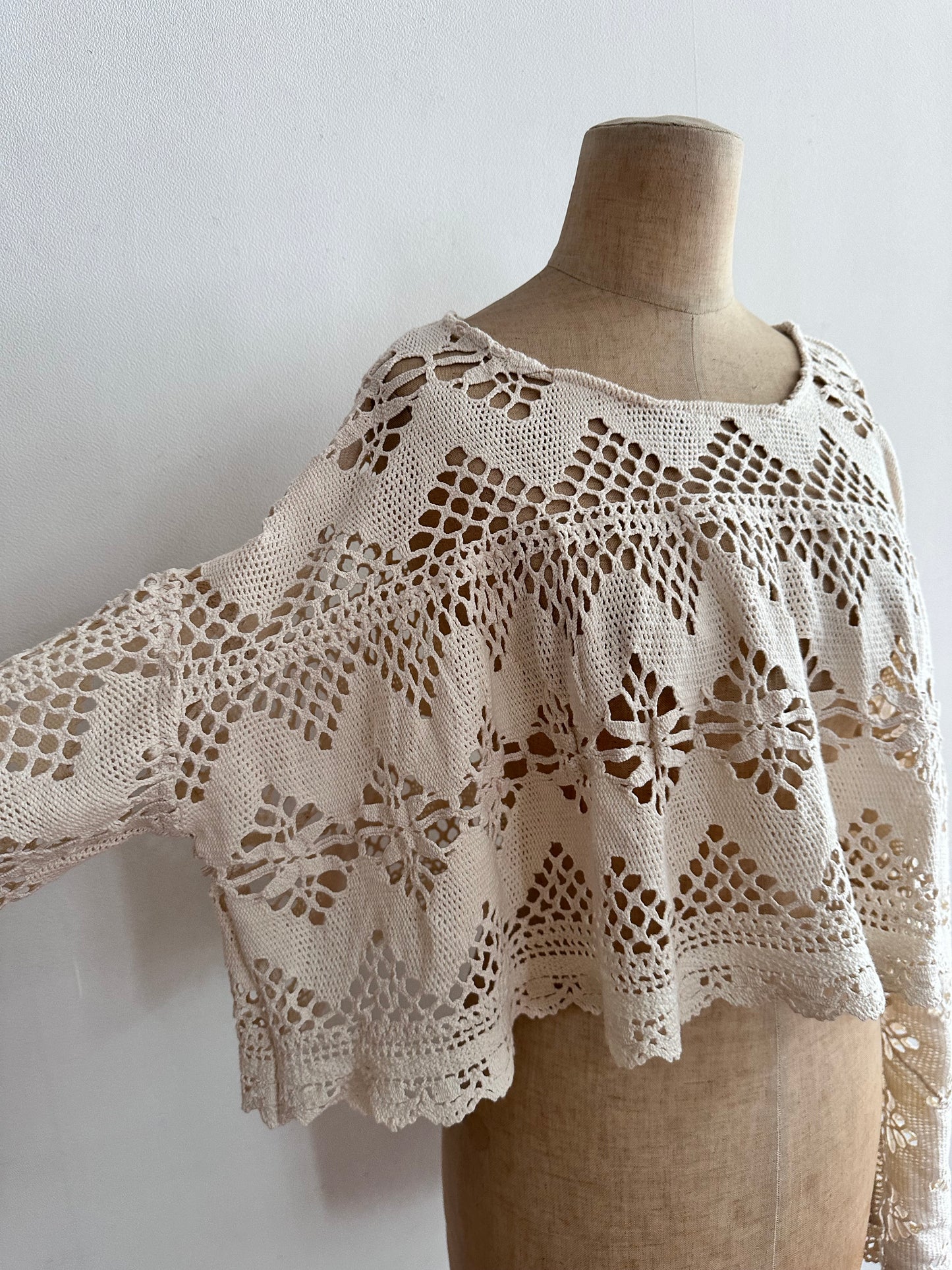 old crochet lace short tops