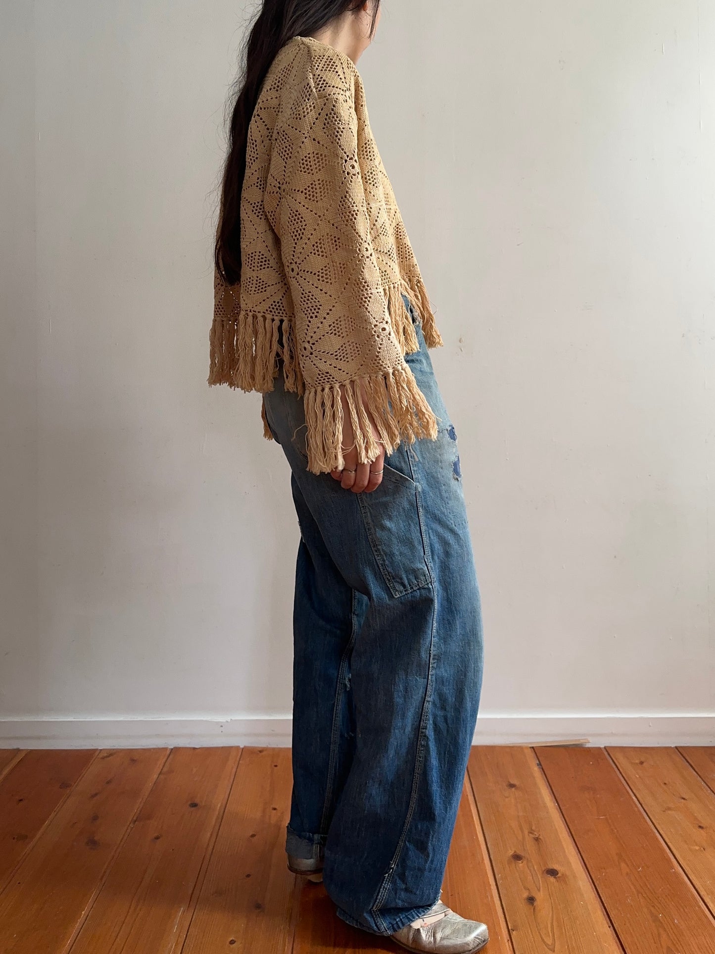 old crochet lace little jacket