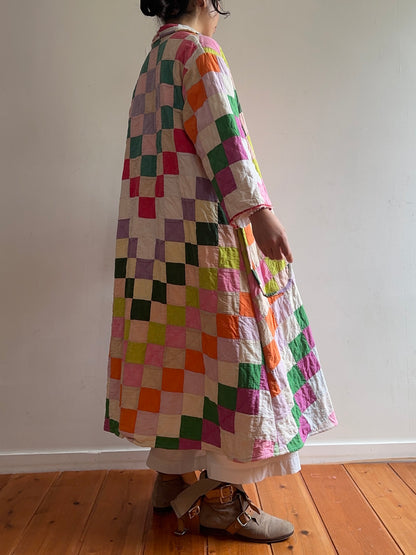 old quilt dress coat