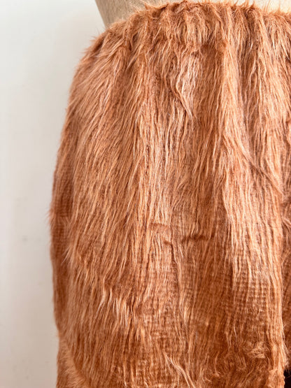 old fur half pants / pink beige