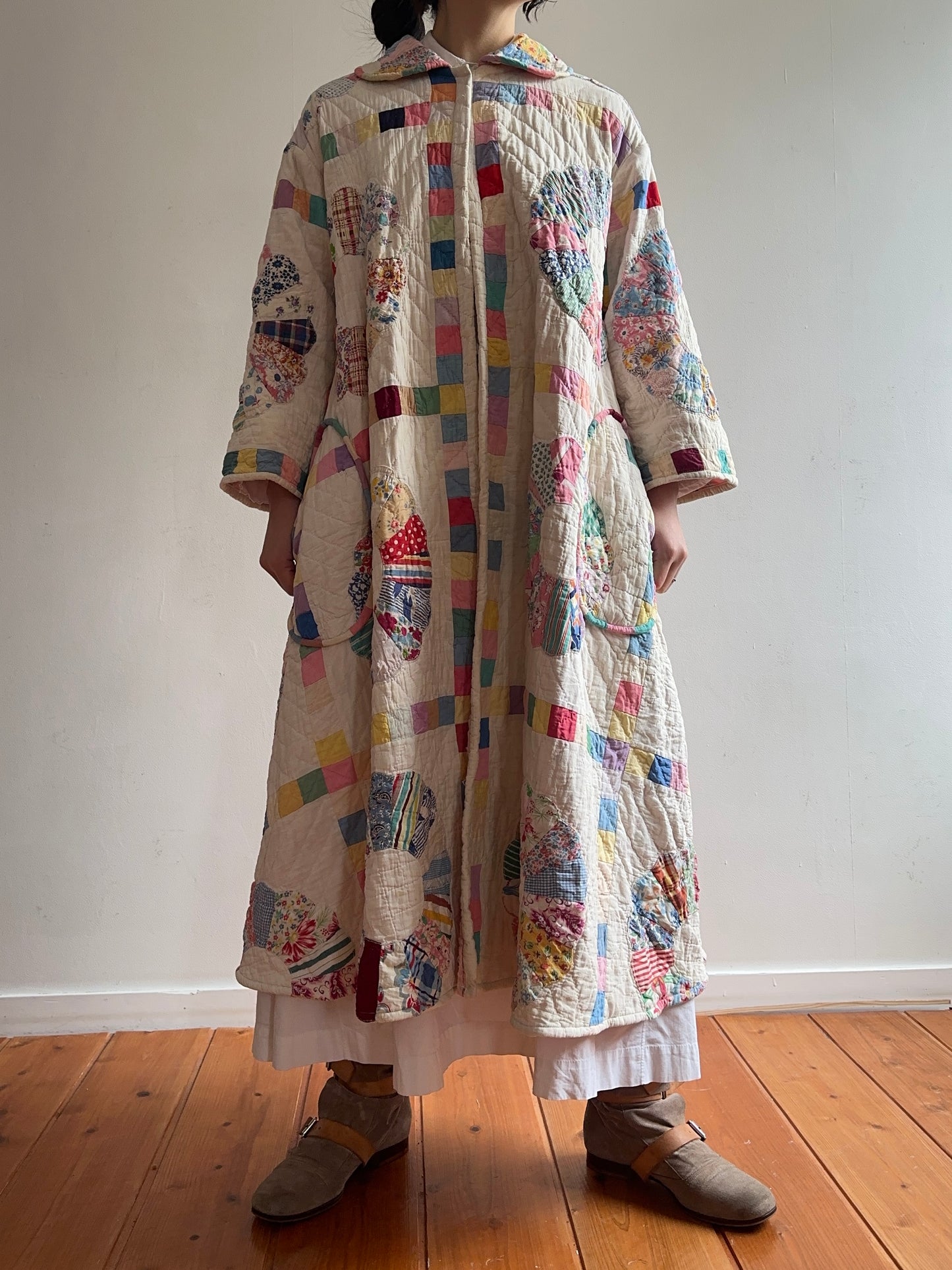 old quilt dress coat