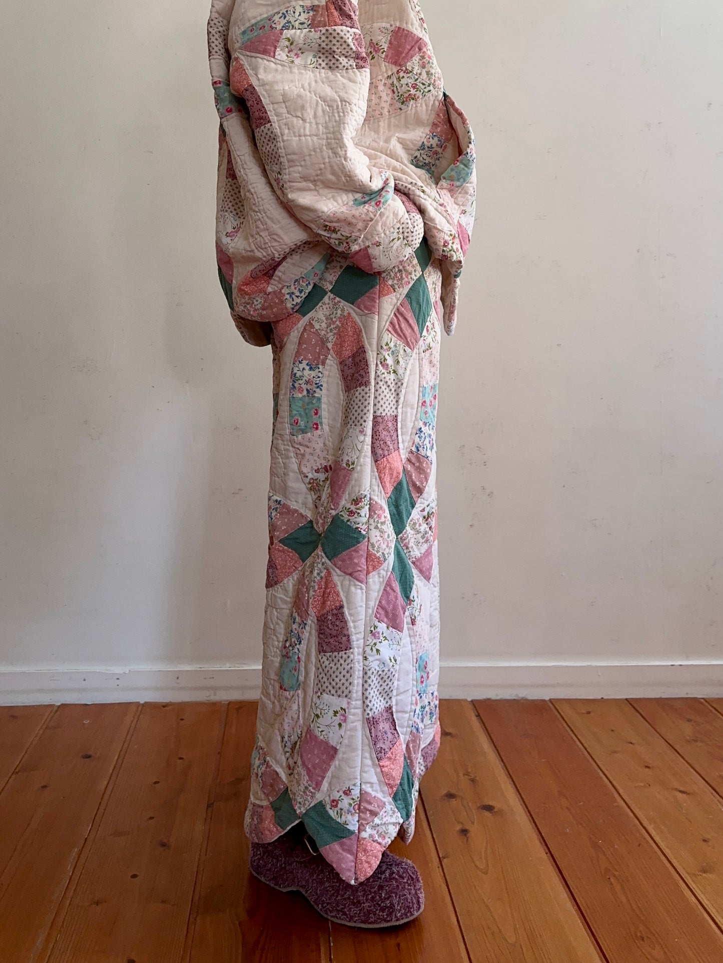 old quilt wide pants