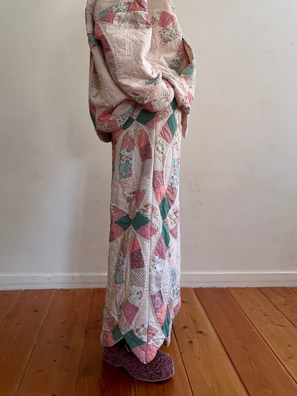 old quilt wide pants