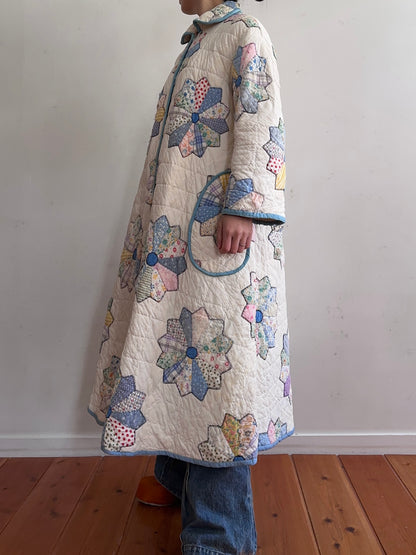 old quilt dress coat