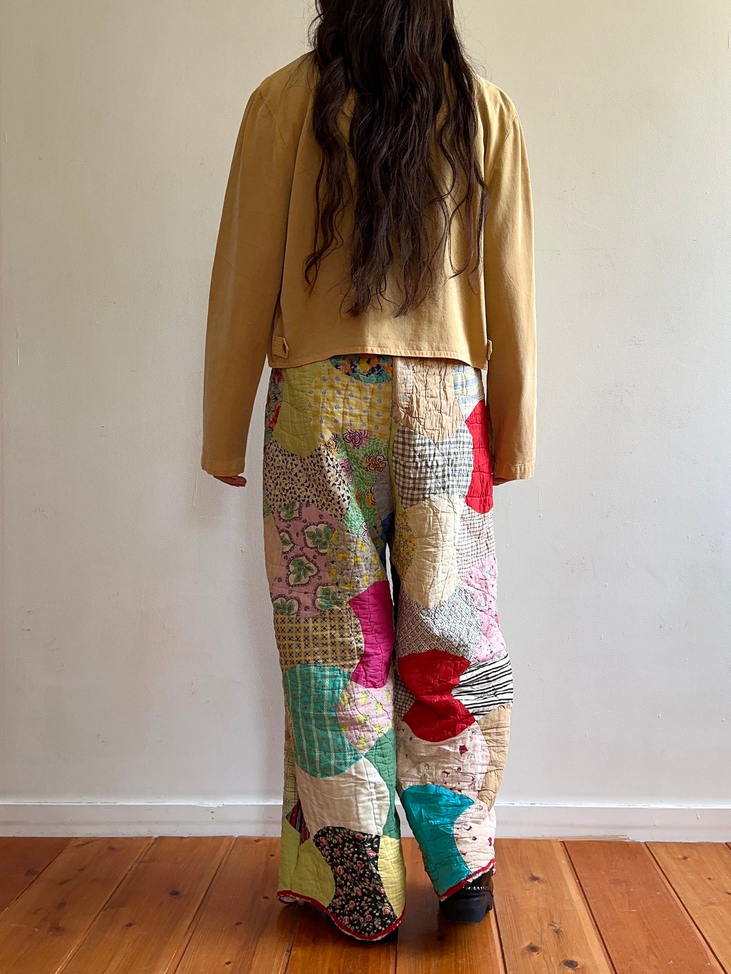 old quilt tuck wide pants