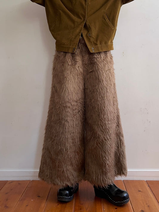 old fur wide pants / mocha