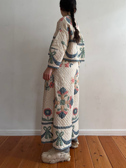 old quilt many tuck pants