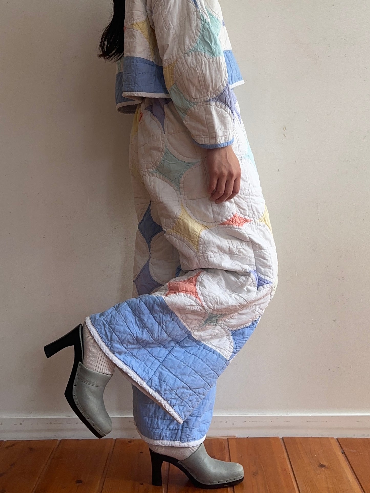 old quilt wide pants