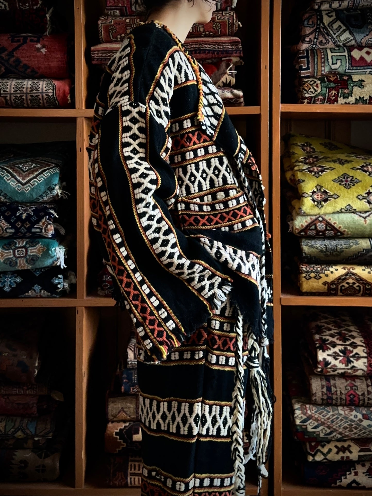 old handwoven textile set-up