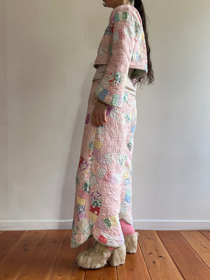 old quilt wide pants