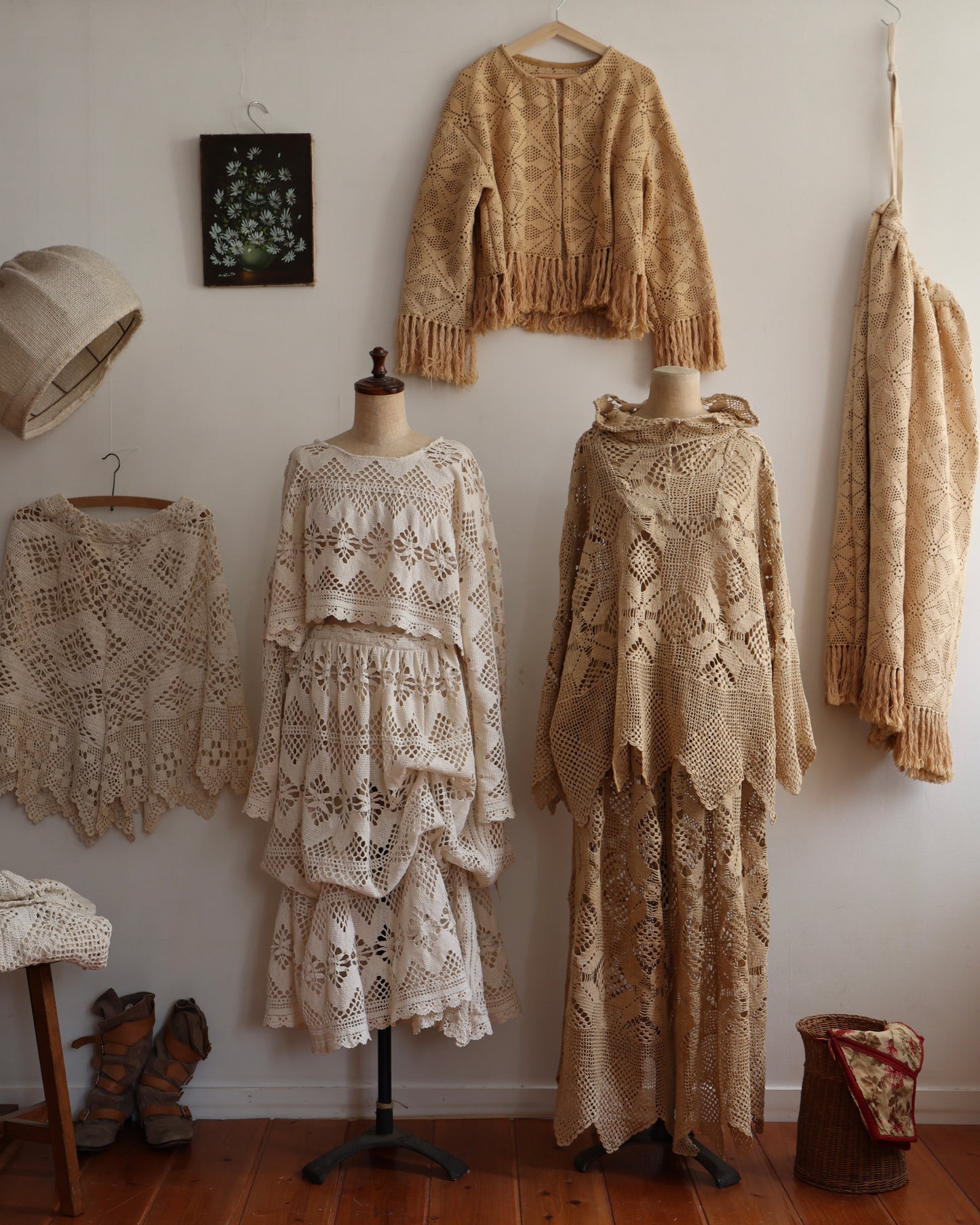 old lace gather skirt