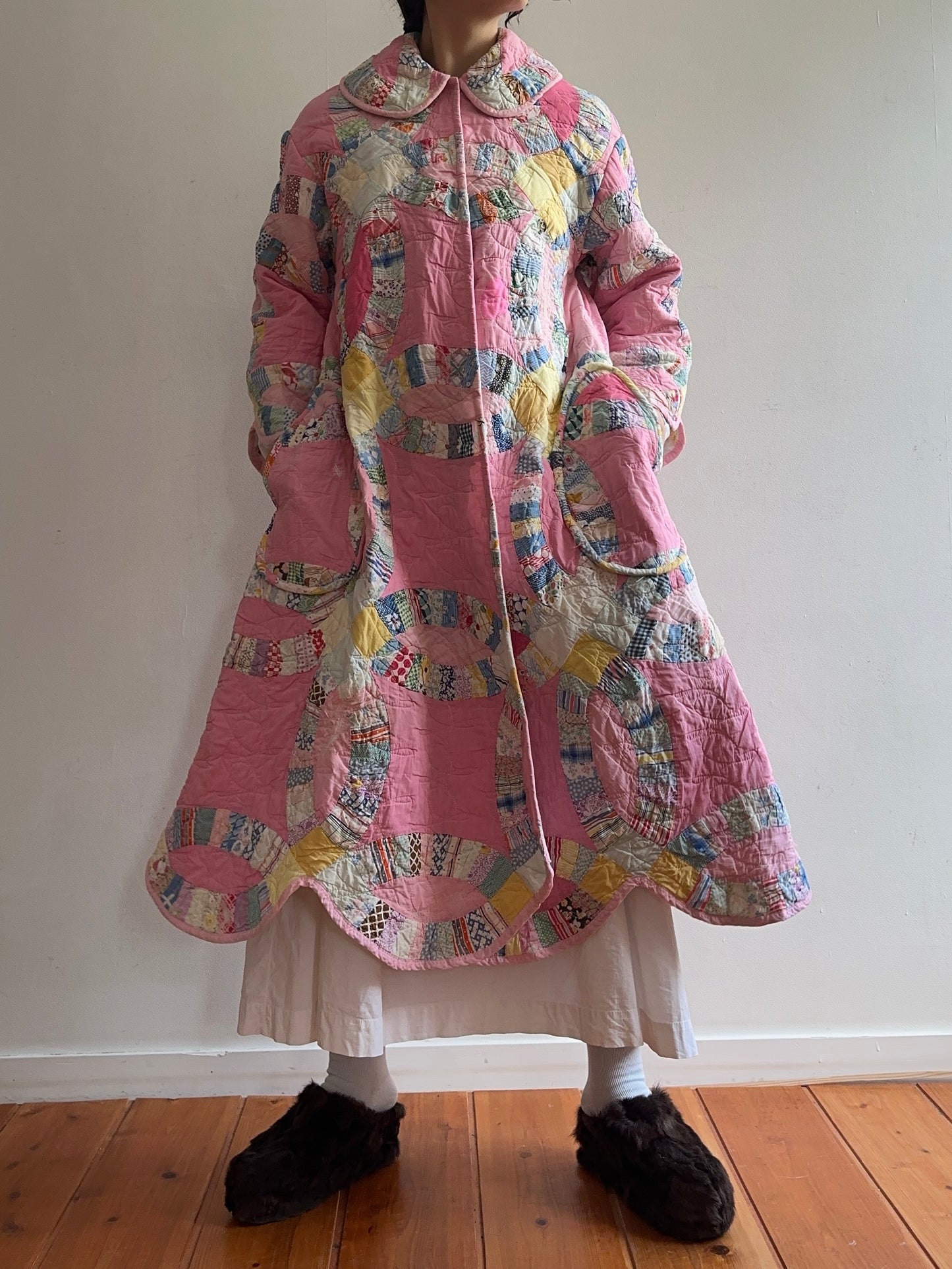 old quilt dress coat