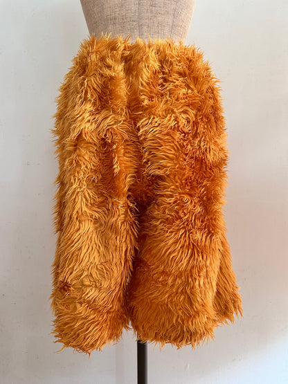 old fur half pants / marigold