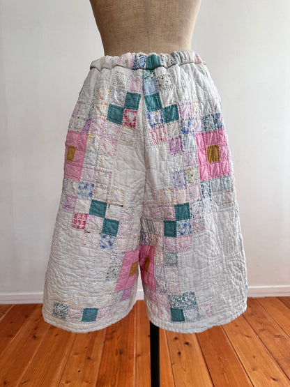 old quilt tuck short pants “boro”