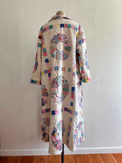 old quilt dress coat