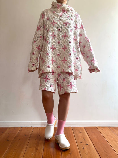 old crochet lace parka