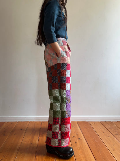 old quilt tuck wide pants