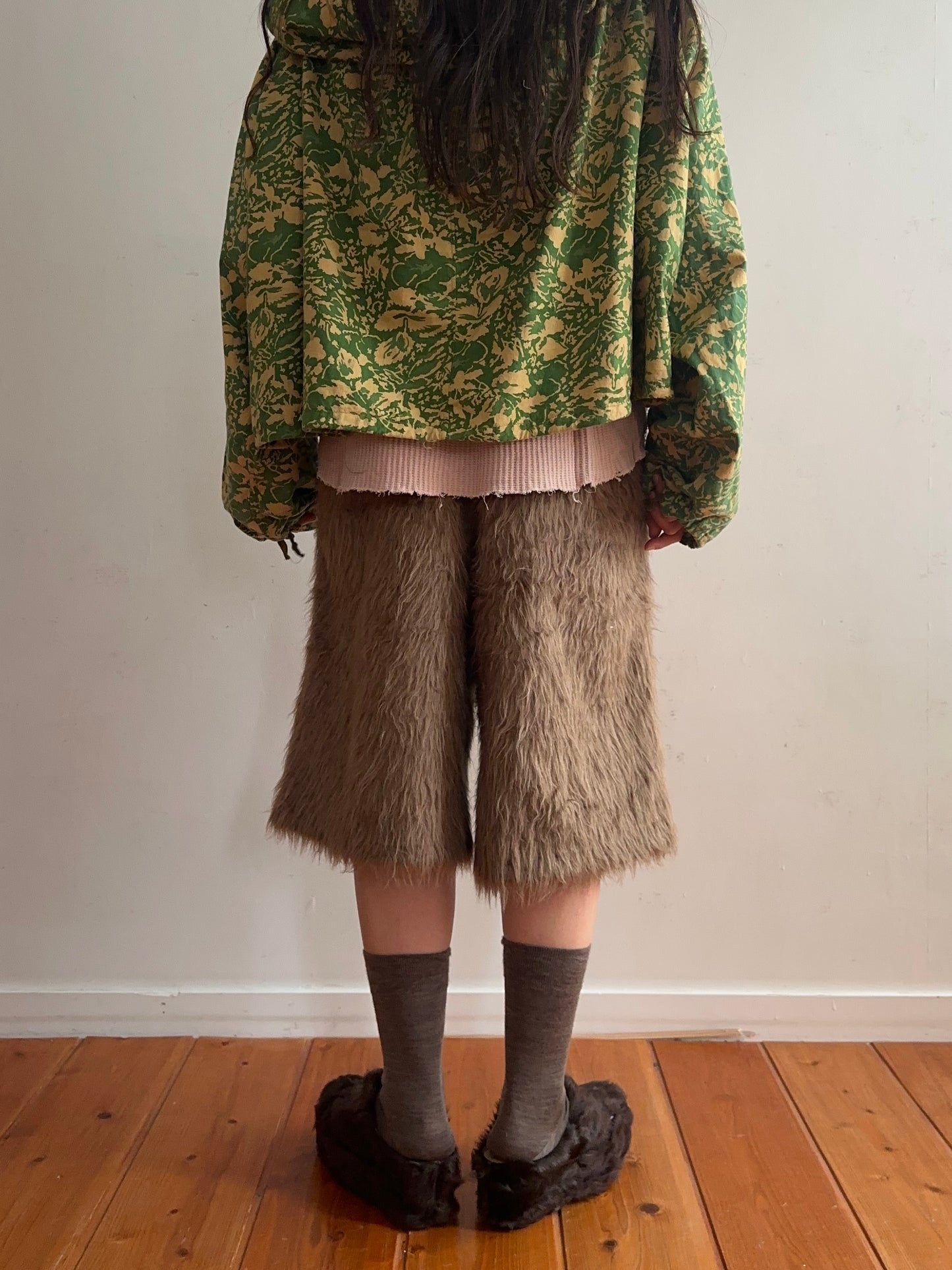 old fur half pants / mocha