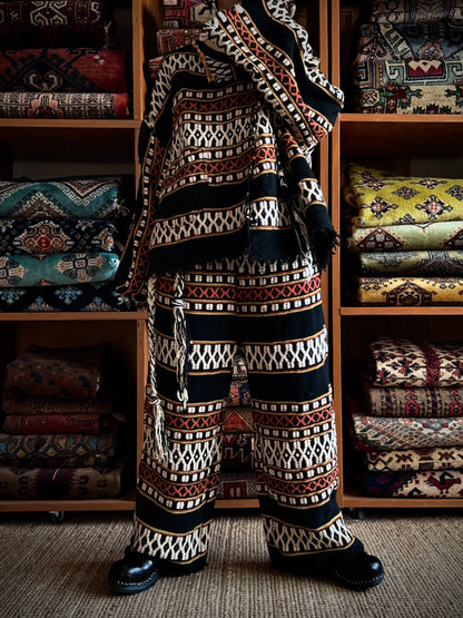 old handwoven textile set-up