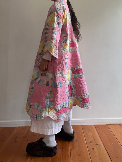 old quilt dress coat