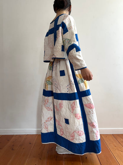 old quilt gather skirt