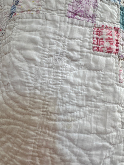 old quilt tuck short pants “boro”