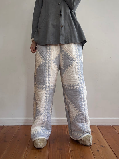 old quilt tuck wide pants