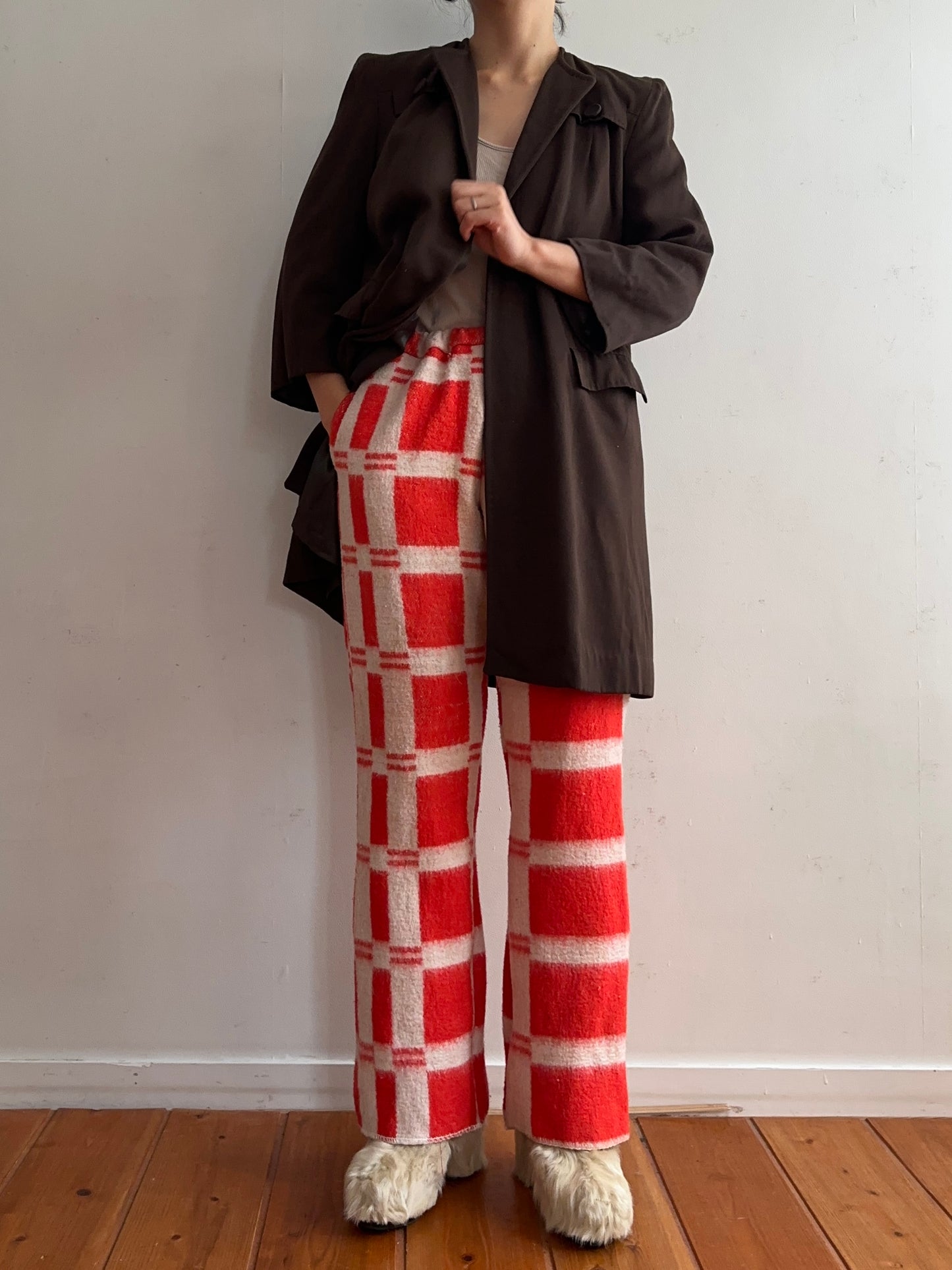 old blanket slim flare pants