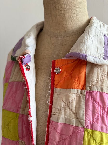 old quilt dress coat