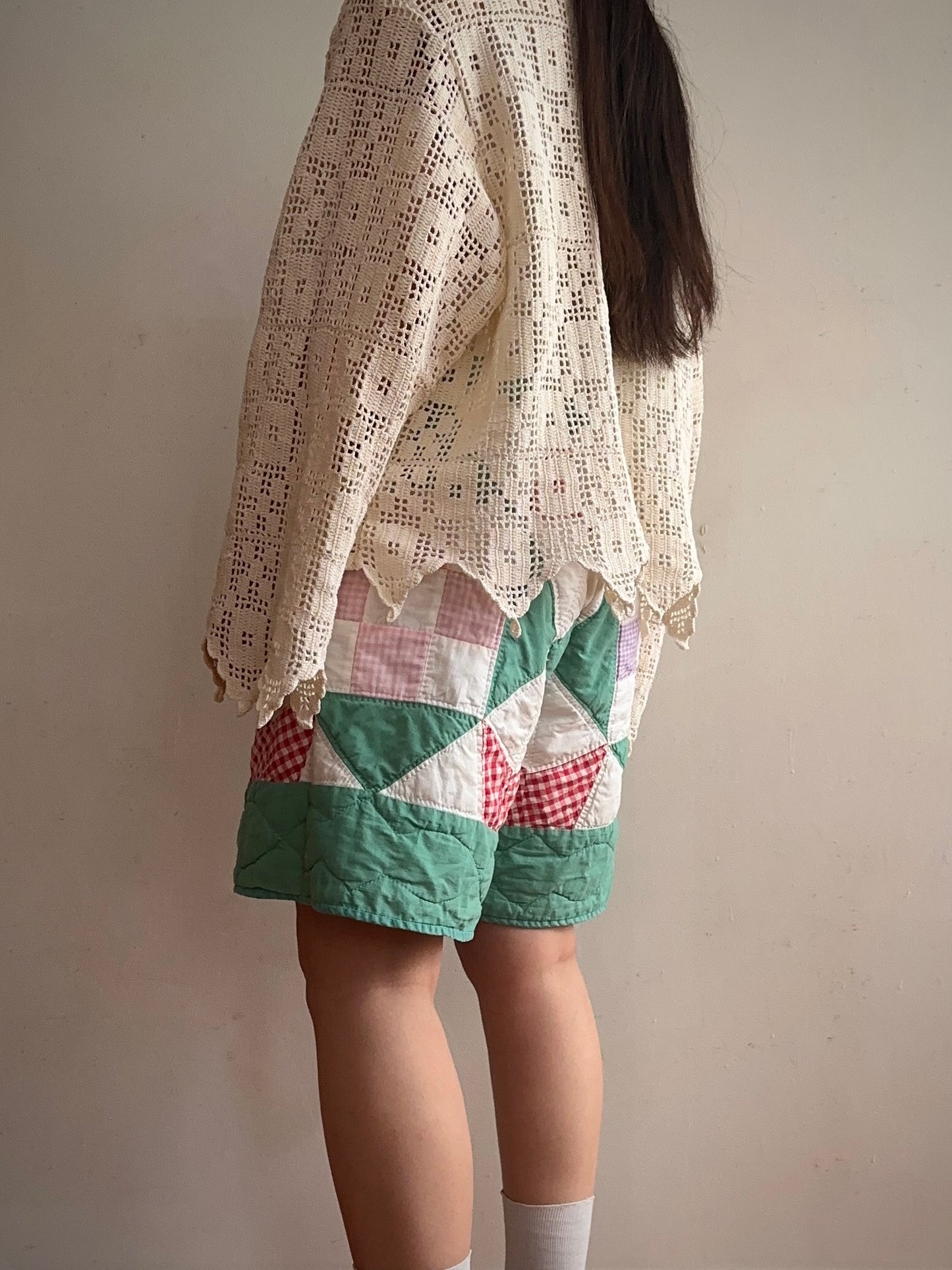old quilt short pants