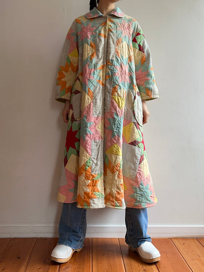 old quilt dress coat