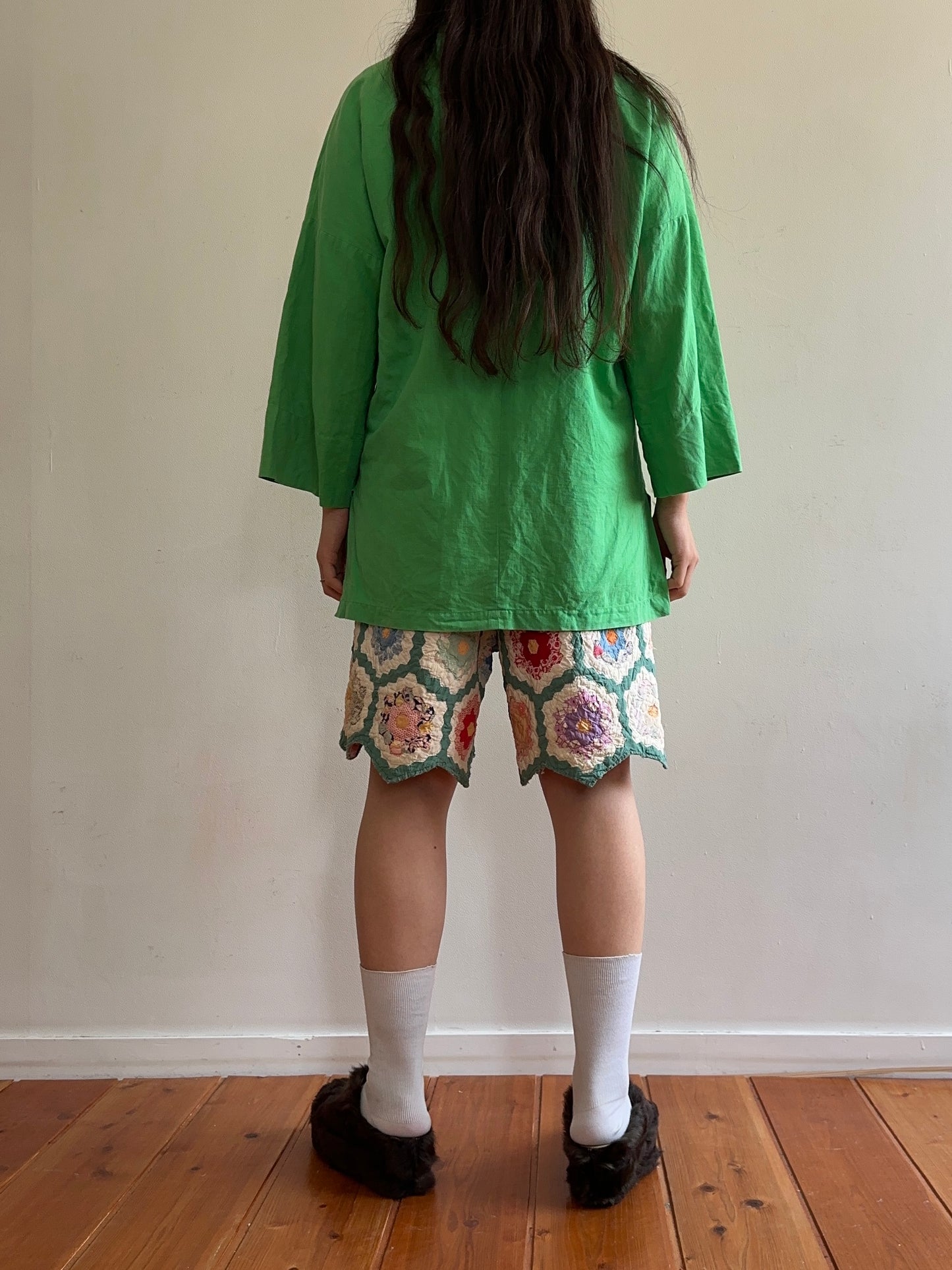 old quilt short pants