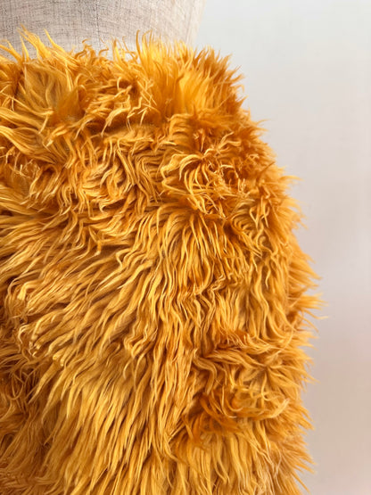 old fur half pants / marigold