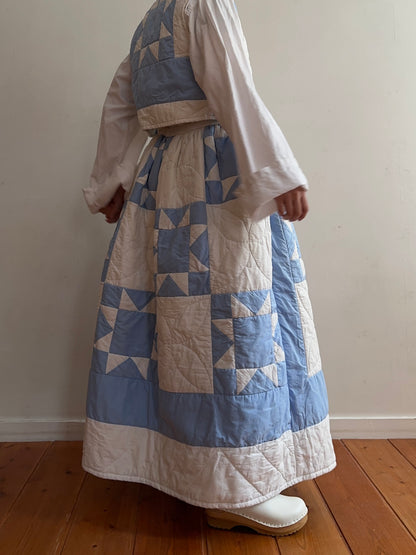 old quilt gather skirt