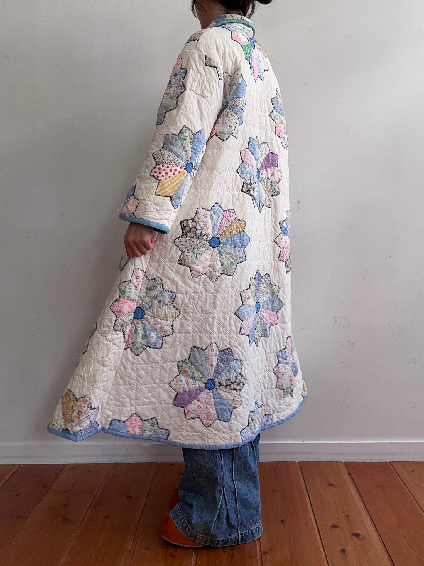 old quilt dress coat