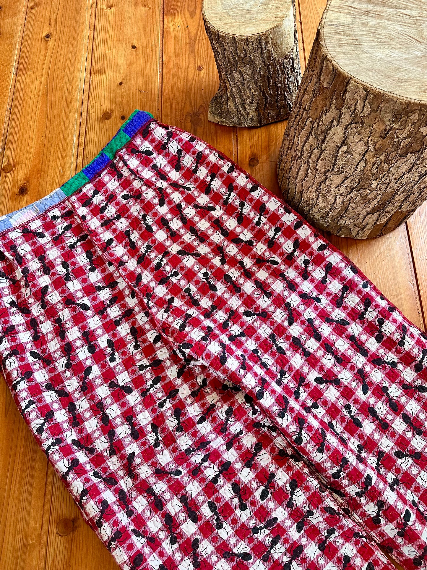 old quilt tuck wide pants