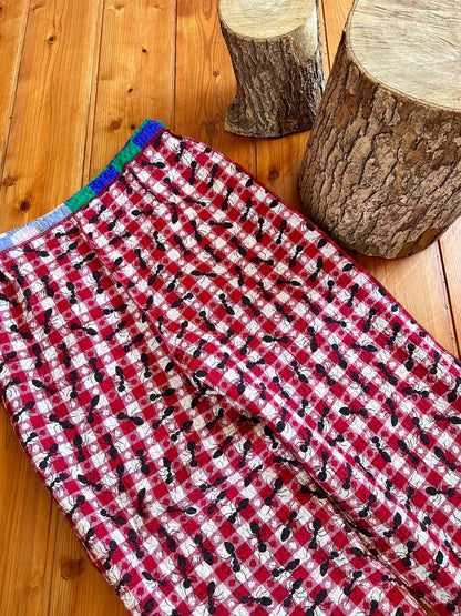 old quilt tuck wide pants