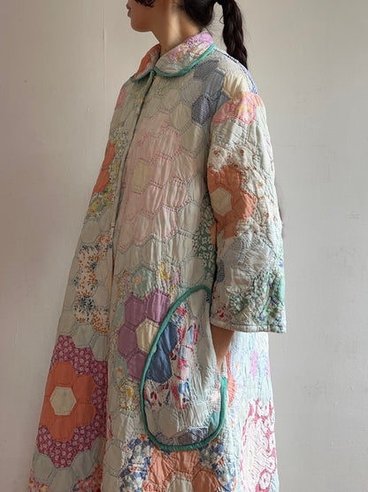 old quilt dress coat