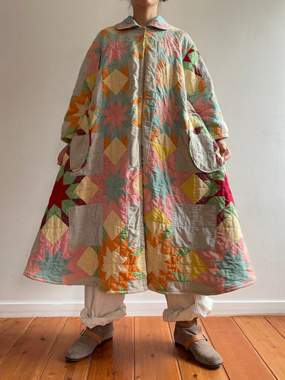 old quilt dress coat
