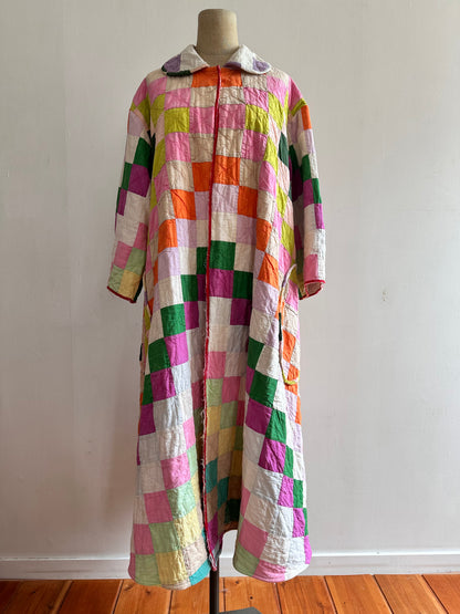 old quilt dress coat