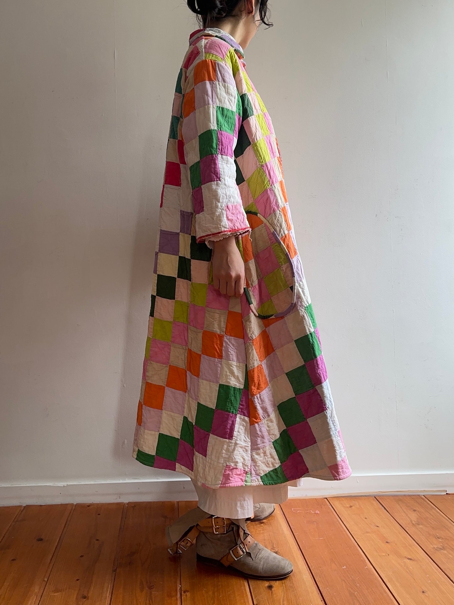 old quilt dress coat
