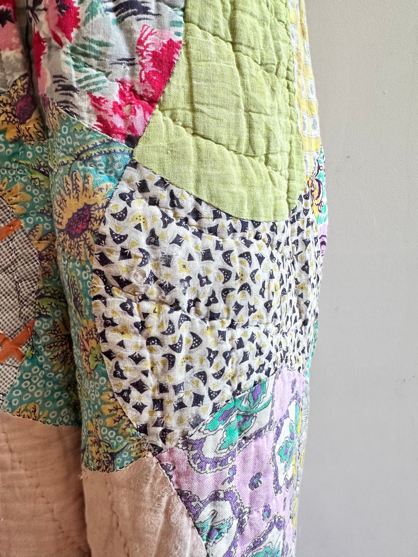 old quilt tuck wide pants