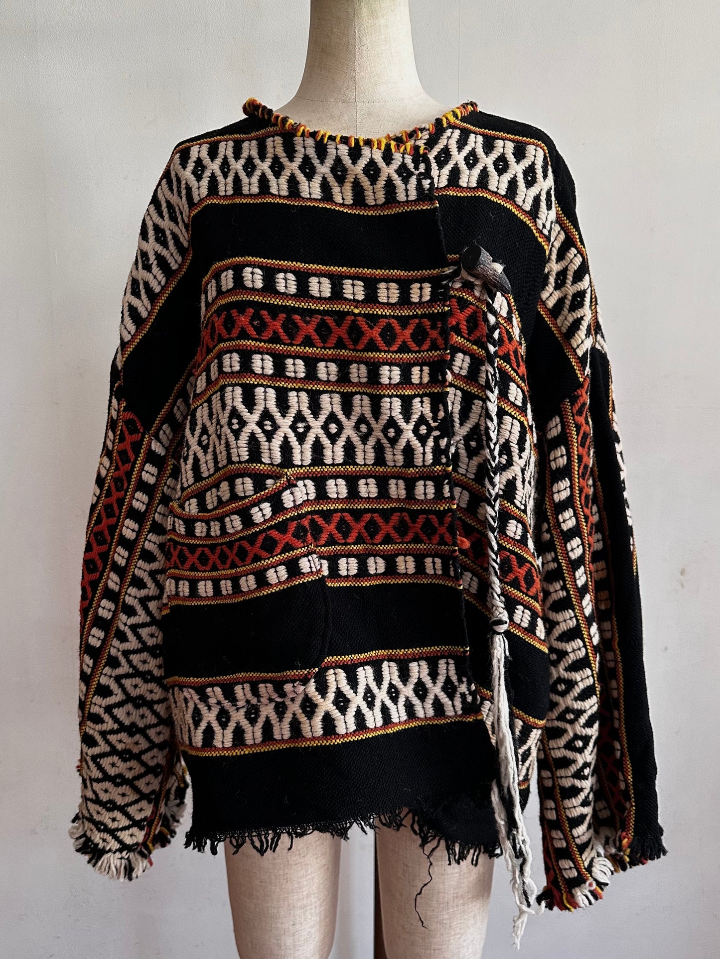 old handwoven textile set-up