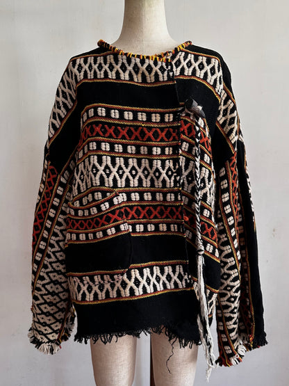 old handwoven textile set-up