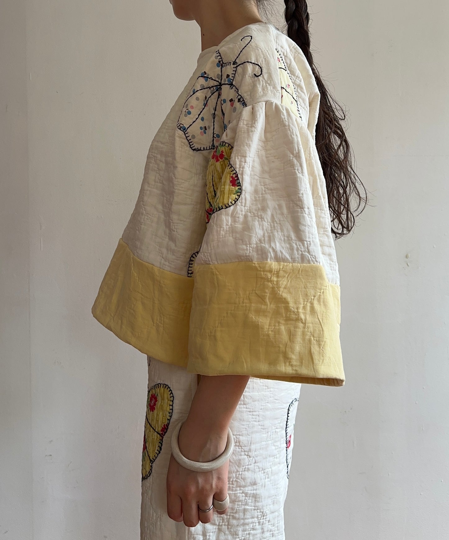 old quilt butterfly puff tops