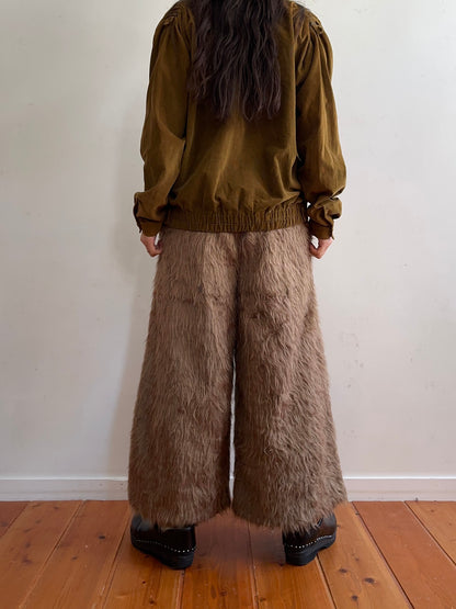 old fur wide pants / mocha