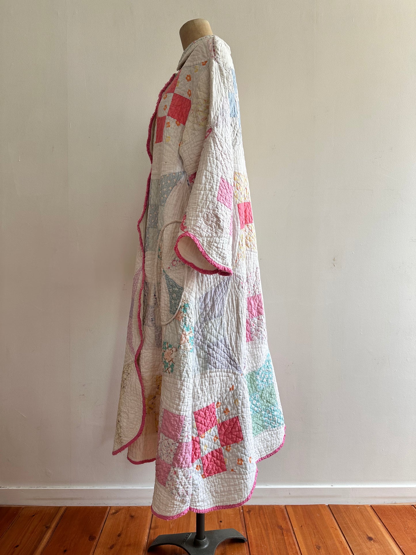 old quilt dress coat