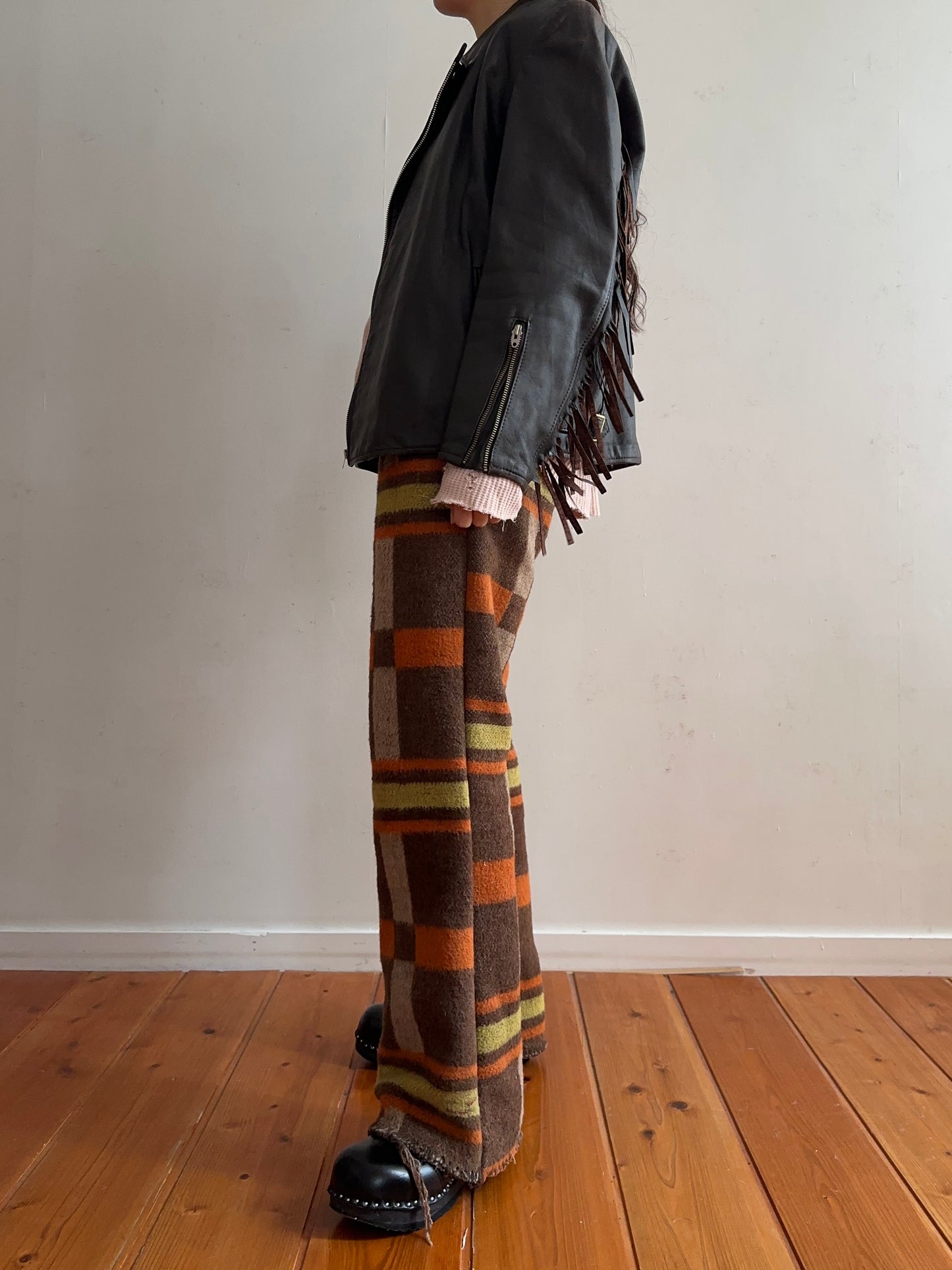 old blanket slim flare pants