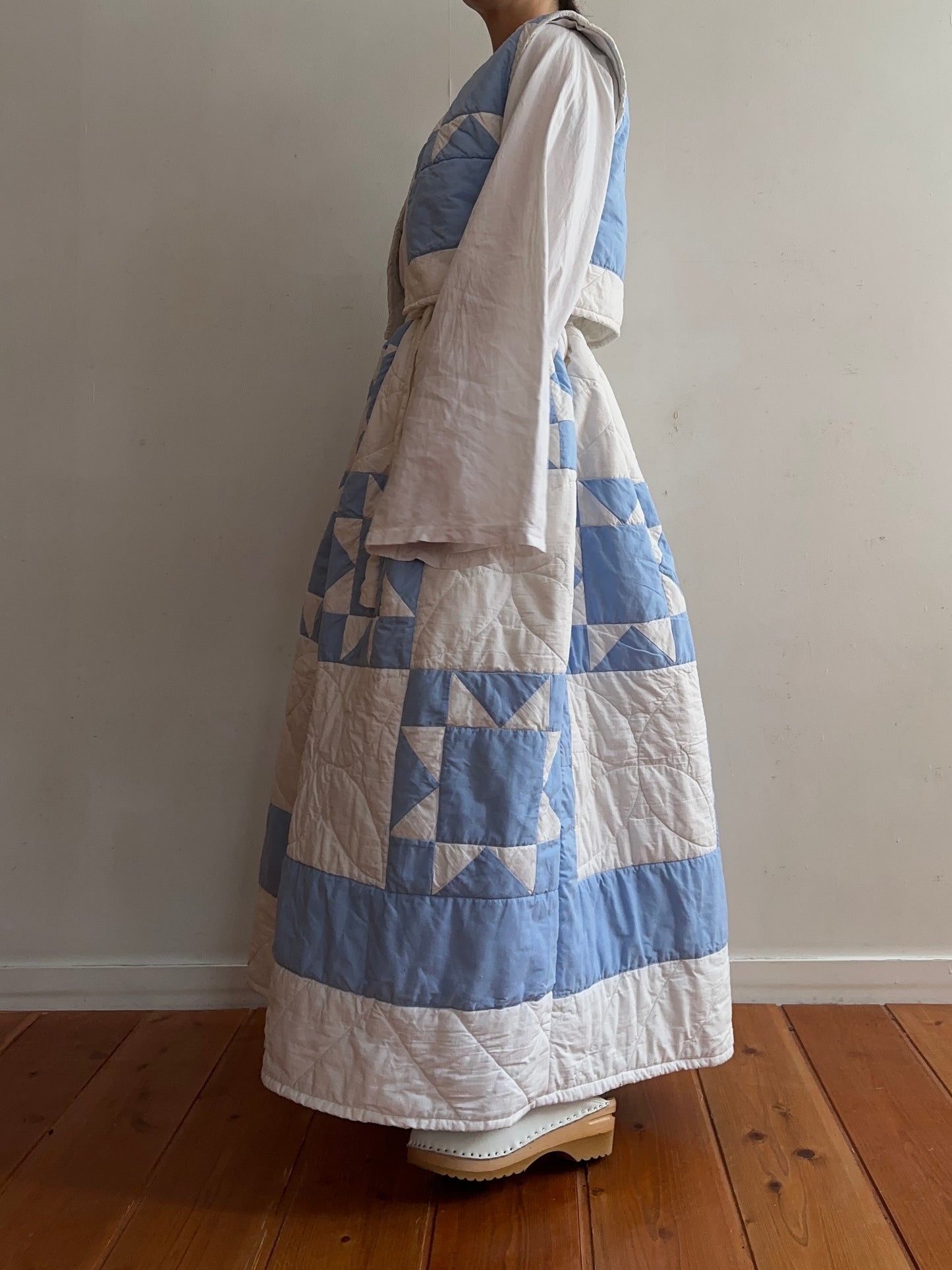 old quilt gather skirt