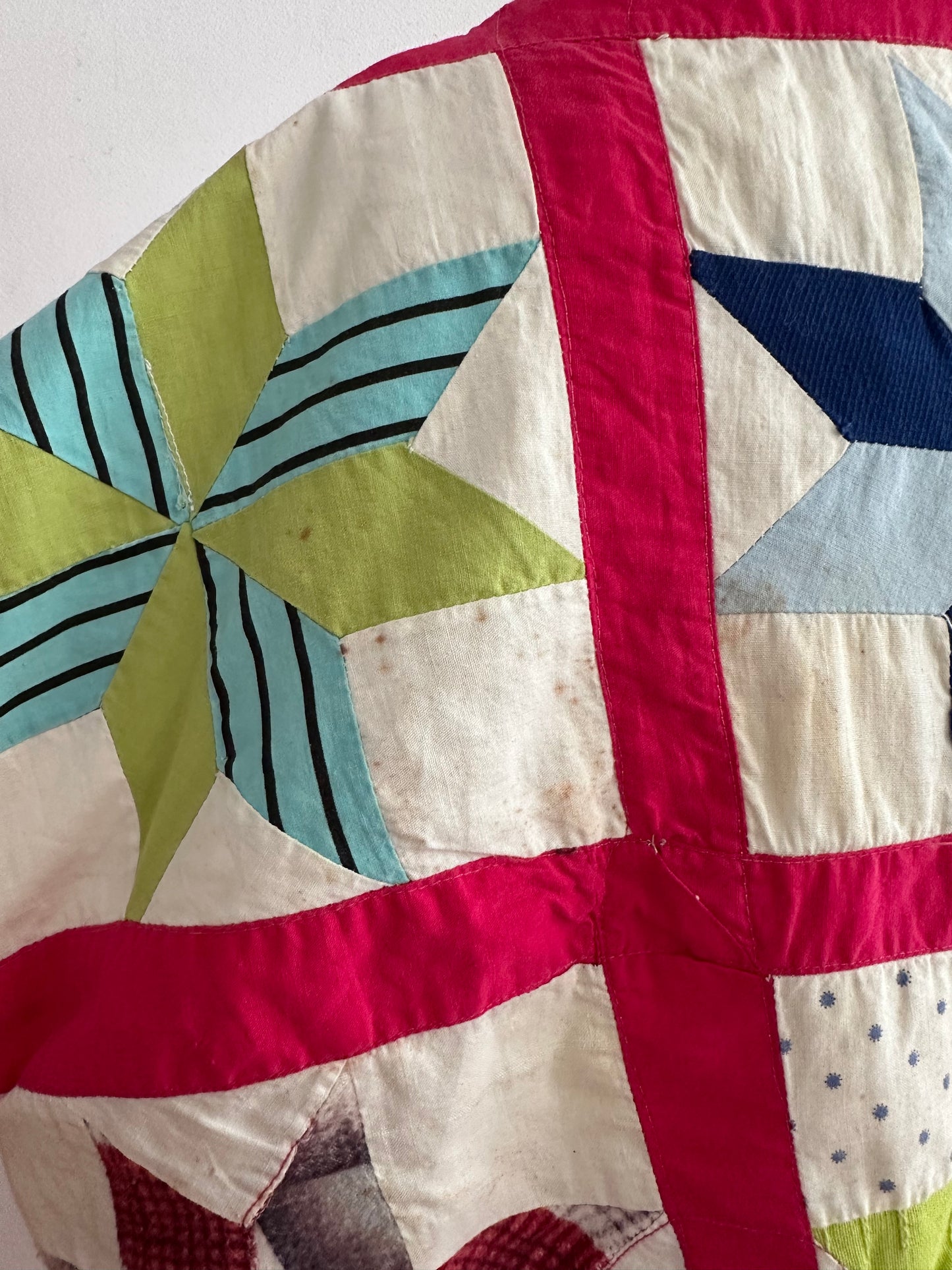 old quilt lantern sleeves short jacket